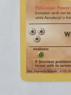 Aerodactyl Fossil Set Pokemon Card 1999 WOTC 16/62 Non-Holo LP - Image 3