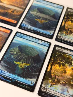 MTG Final Fantasy Commander CHOCOBO TRACK FOIL Forest Mountain Island Bundle NM - Image 3