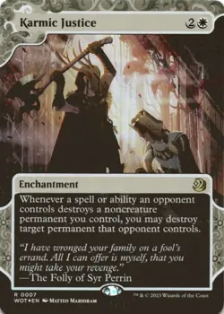 MTG Karmic Justice Foil NM Wilds of Eldraine: Enchanting Tales Magic 7 - Image 1