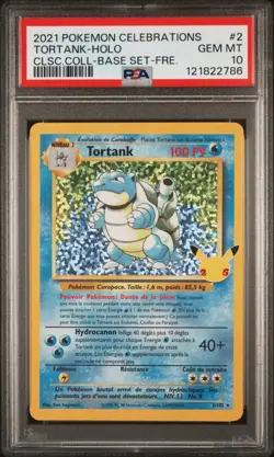 🇫🇷 TORTANK HOLO PSA 10 - 25 ANS CELEBRATIONS 2/102 EB FR Carte Pokemon 🇫🇷 - Image 2