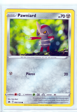 Pawniard 092/159 Crown Zenith ENGLISH Common 2023 Near Mint Pokemon - Image 1