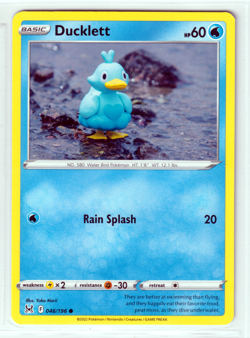 Ducklett 046/196 Lost Origin ENGLISH Common 2022 Near Mint Pokemon - Image 1