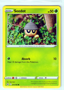Seedot 011/196 Lost Origin ENGLISH Common 2022 Near Mint Pokemon - Image 1