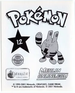 LEDYBA CROMO / STICKER #12 POKEMON SERIE 3 COLECCION MERLIN 2001 (ALBUM ORO) - Image 2