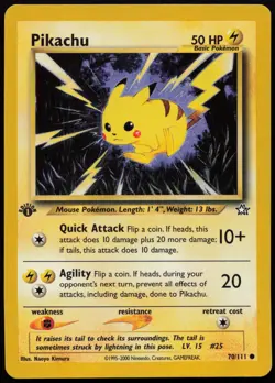 Pikachu [1st Edition] #70 Neo Genesis Pokemon Card - Image 1