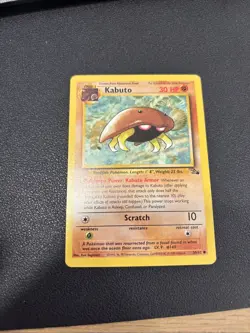 Pokemon TCG Kabuto Card 50/62 Fossil Common HP - Image 1