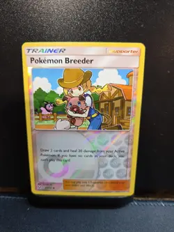POKEMON BREEDER 63/73 REVERSE HOLO TRAINER SHINING LEGENDS NEAR MINT - Image 1