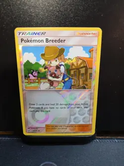POKEMON BREEDER 63/73 REVERSE HOLO TRAINER SHINING LEGENDS NEAR MINT - Image 4