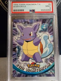 1999 TOPPS POKEMON T.V. WARTORTLE 8, PSA MINT 9 - Image 1