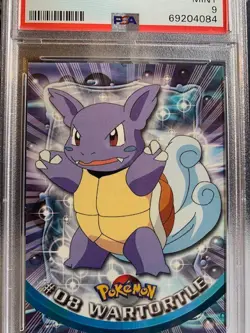 1999 TOPPS POKEMON T.V. WARTORTLE 8, PSA MINT 9 - Image 2