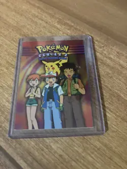 2000 Topps Pokemon Series 2 TV Animation Checklist RAINBOW Foil Blue Logo NM - Image 1