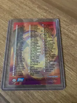 2000 Topps Pokemon Series 2 TV Animation Checklist RAINBOW Foil Blue Logo NM - Image 2
