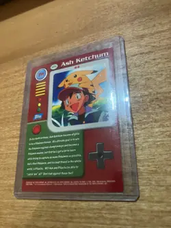 1999 Topps Pokemon Series 1 TV Animation TV1 Ash Ketchum Foil Blue Logo NM - Image 2