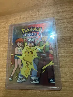 2000 Topps Pokemon Series 3 TV Animation Checklist RAINBOW Foil Blue Logo NM - Image 1