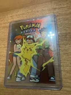 2000 Topps Pokemon Series 3 TV Animation Checklist RAINBOW Foil Blue Logo NM - Image 3