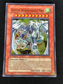 YUGIOH STARDUST DRAGON/ ASSAULT MODE DP09-EN001 1ST SUPER (NM) - Image 1