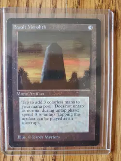 MAGIC THE GATHERING Basalt Monolith BETA Mono Artifact Card Very Nice Condition - Image 1