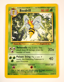 Beedrill - 17/102 - Rare - Base Set - Vintage WotC Era Pokemon Card - Image 1