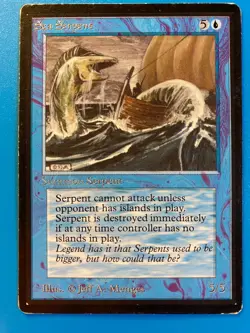 MTG 1x Sea Serpent BETA OLD SCHOOL Pauper Magic the Gathering Card x1 HP - Image 1