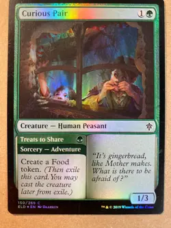 MTG 1x FOIL Curious Pair Throne of Eldraine Pauper Magic the Gathering x1 NM - Image 1