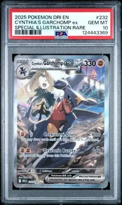 2025 POKEMON Cynthia's Garchomp EX 232/182 SIR Destined Rivals PSA 10 GEM MINT - Image 1