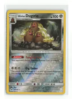 ALOLAN DUGTRIO 87/149 SUN MOON BASE REVERSE HOLO POKEMON TCG NM - Image 1