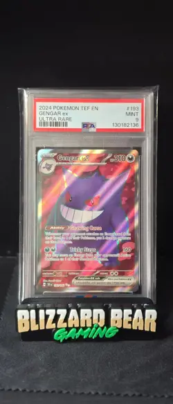 PSA 9 Pokemon TCG Gengar ex #193 TEF Ultra Rare Holo - Image 1