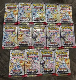Pokemon Prismatic Evolutions Loose Booster Pack x14 New Factory Sealed Lot - Image 1