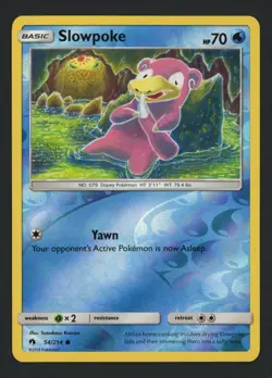 Slowpoke 54/214 Reverse SM - Lost Thunder Common Pokemon TCG - Image 1