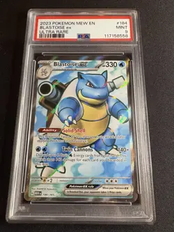 2023 Pokemon 151 Set #184 Blastoise Ex UR PSA 9 - Image 1