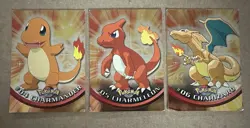Pokemon Topps Series 1 Holo Blue Logo Charizard Charmeleon Charmander - Image 1