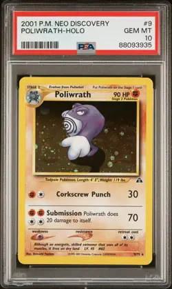 2001 Pokemon Neo Discovery Poliwrath - Holo #9 PSA 10 - Image 1