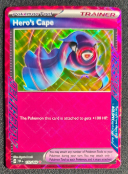 2024 Pokemon Temporal Forces TEF-EN Hero's Cape #152/162 Holo Ace Spec - Image 1