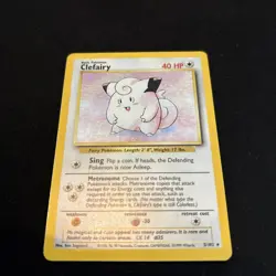 Pokemon TCG Clefairy Base Set Holo Unlimited Rare Card 5/102 - Image 1