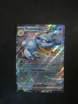 Pokemon TCG Blastoise EX Stellar Crown Stamped Holo Double Rare Card 030/142 - Image 1