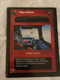 Decipher Star Wars CCG Hoth Ltd WEAPON MALFUNCTION Card NEVER PLAYED - Image 1
