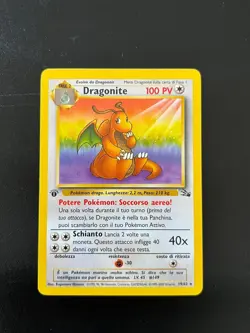 Pokemon Card Dragonite 19/62 Fossil Prima edizione set Fossil Italiano Excellent - Image 1