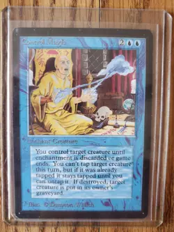 MAGIC THE GATHERING Control Magic BETA Enchantment Card Very Nice Condition - Image 1