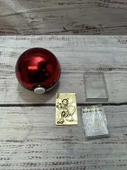 Pokemon 23K Gold Plated Mewtwo Trading Card Poke Balls 1999 Burger King No Box - Image 1