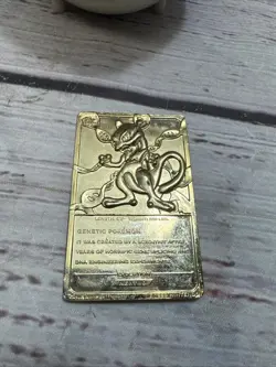 Pokemon 23K Gold Plated Mewtwo Trading Card Poke Balls 1999 Burger King No Box - Image 3