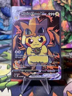 Pikachu Mega Charizard Pokemon Card Rainbow GX EX GX ACG V Star Holo Cosplay - Image 1