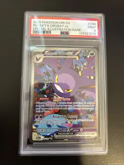 PSA 9 MINT Team Rocket's Crobat ex 234/182 SIR Destined Rivals 2025 Pokemon Card - Image 1