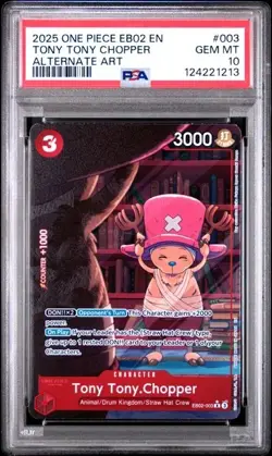 Tony Tony Chopper EB02-003 Extra Booster Anime 25th English PSA 10 Alt Art Card - Image 1