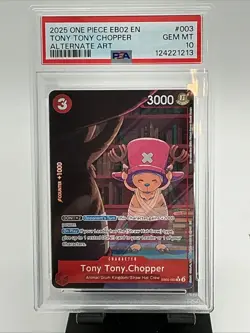 Tony Tony Chopper EB02-003 Extra Booster Anime 25th English PSA 10 Alt Art Card - Image 3