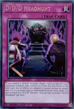MP23-EN043 D/D/D HEADHUNT RARE 1ST EDITION YuGiOh CARD - Image 1