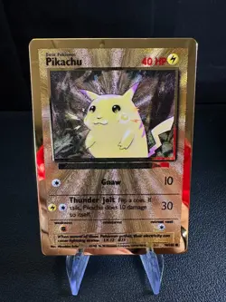 Pikachu 58/102, Celebrations Gold Metal Card, Pokemon, LP/NM - Image 1
