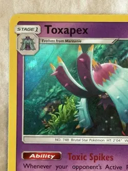 Toxapex 63/149 Holo Rare Sun & Moon Base Set Pokemon Card - Image 5