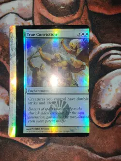 FOIL NFC Miscut True Conviction Scars of Mirrodin MTG Magic the Gathering - Image 1
