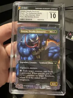 MTG Marvel's Spider-Man Venom, Deadly Devourer (Borderless) #0222 CGC 10 Pop 1 - Image 1