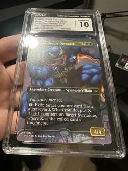 MTG Marvel's Spider-Man Venom, Deadly Devourer (Borderless) #0222 CGC 10 Pop 1 - Image 3